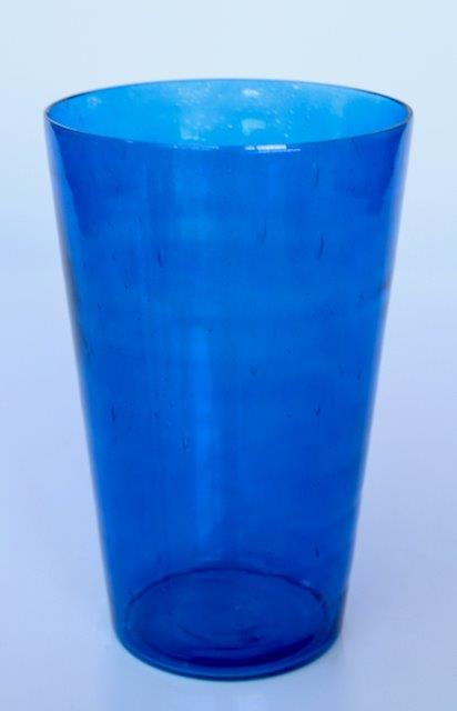 Blue Air Bubble Glass Vase